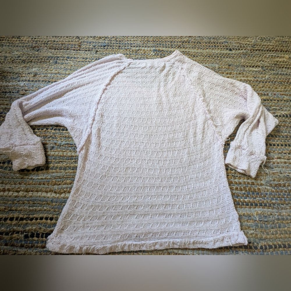 We The Free Free People Light Pink Open Knit Sweater Top L Bohemian Fairycore Et - Picture 7 of 7